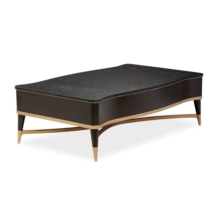AICO Malibu Crest Rectangular Cocktail Table in Crotch Mahogany - Bargain Furniture (Detroit, MI)