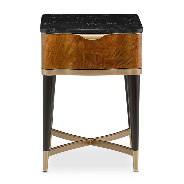 AICO Malibu Crest End Table in Crotch Mahogany - Bargain Furniture (Detroit, MI)
