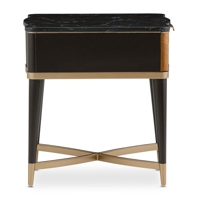 AICO Malibu Crest End Table in Crotch Mahogany - Bargain Furniture (Detroit, MI)
