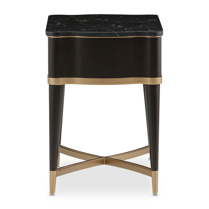 AICO Malibu Crest End Table in Crotch Mahogany - Bargain Furniture (Detroit, MI)