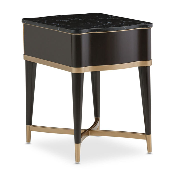AICO Malibu Crest End Table in Crotch Mahogany - Bargain Furniture (Detroit, MI)