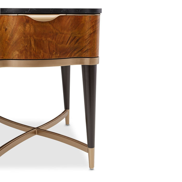 AICO Malibu Crest End Table in Crotch Mahogany - Bargain Furniture (Detroit, MI)