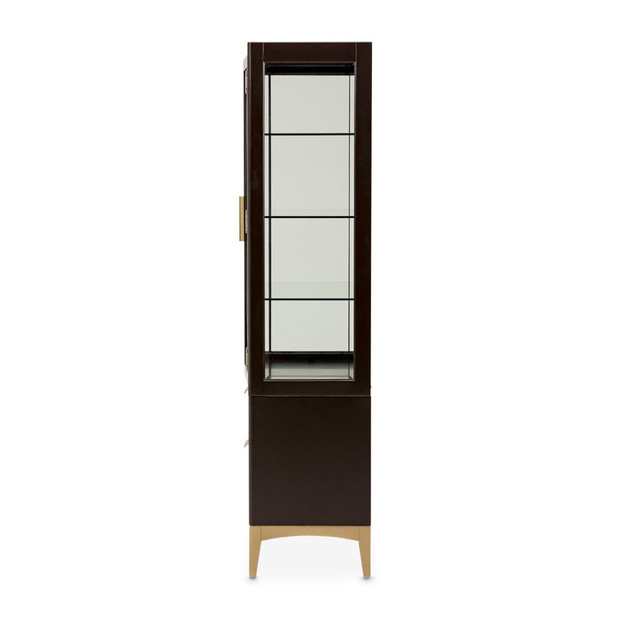 AICO Malibu Crest Display Cabinet in Crotch Mahogany - Bargain Furniture (Detroit, MI)