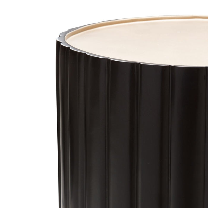 AICO Malibu Crest Round Chairside Table in Dark Espresso - Bargain Furniture (Detroit, MI)