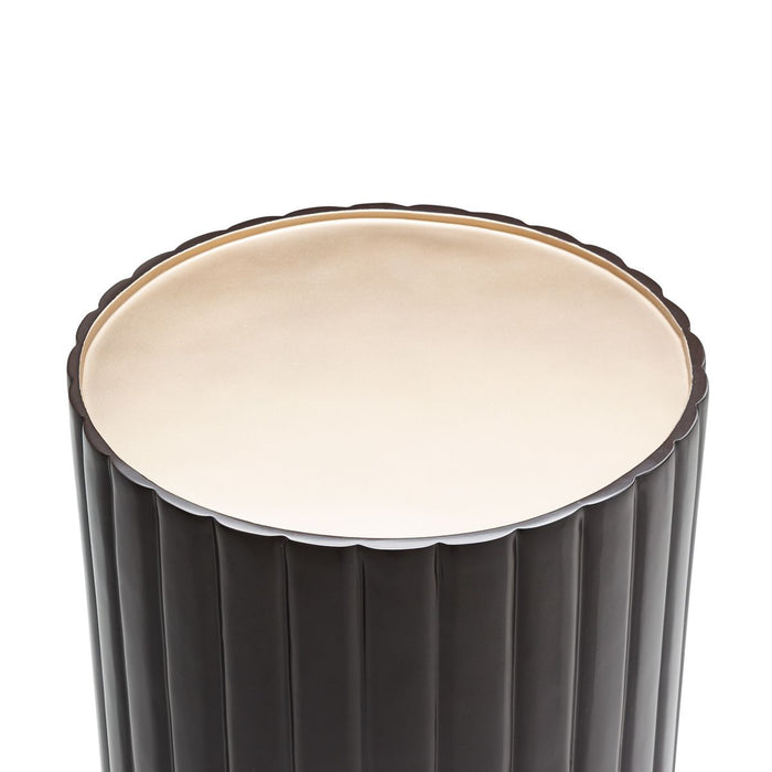 AICO Malibu Crest Round Chairside Table in Dark Espresso - Bargain Furniture (Detroit, MI)