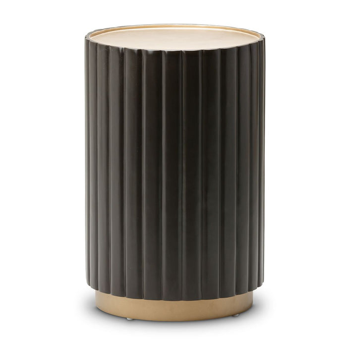 AICO Malibu Crest Round Chairside Table in Dark Espresso - Bargain Furniture (Detroit, MI)