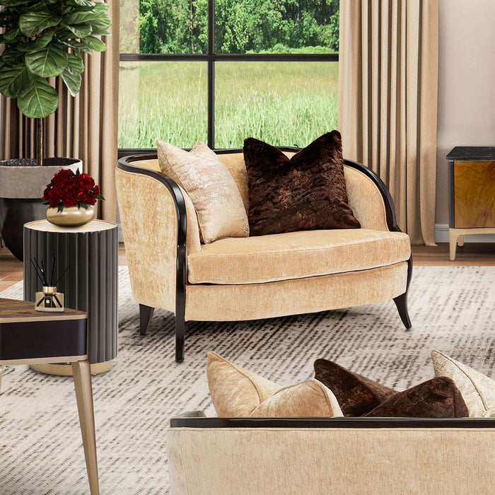 AICO Malibu Crest Round Chairside Table in Dark Espresso - Bargain Furniture (Detroit, MI)