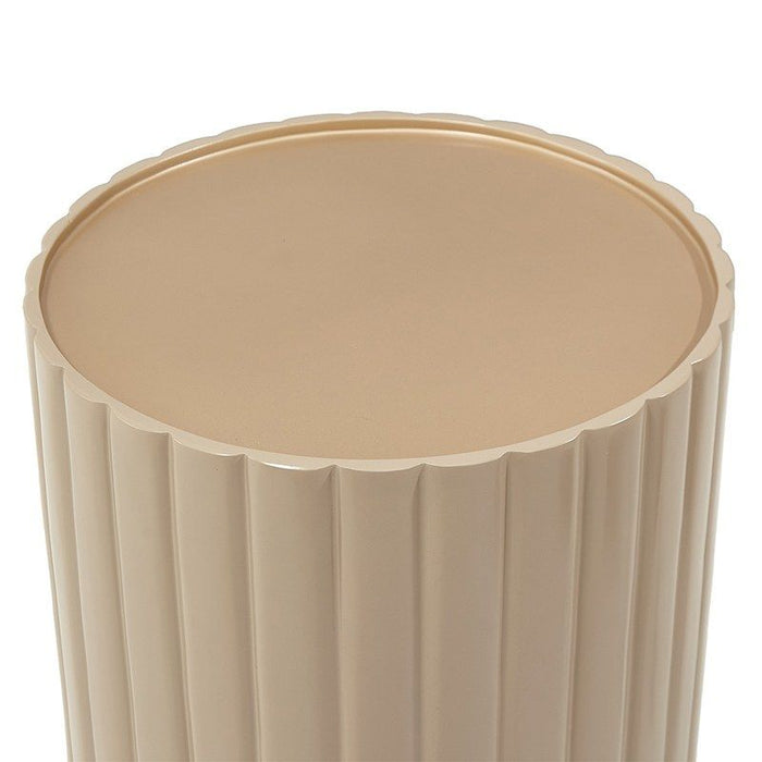 AICO Malibu Crest Round Chairside Table in Chardonnay - Bargain Furniture (Detroit, MI)