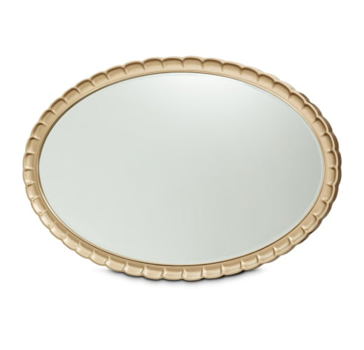 AICO Malibu Crest Oval Wall Mirror in Burnished Gold - Bargain Furniture (Detroit, MI)