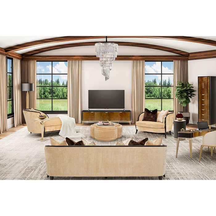 AICO Malibu Crest Chaise in Dark Espresso - Bargain Furniture (Detroit, MI)