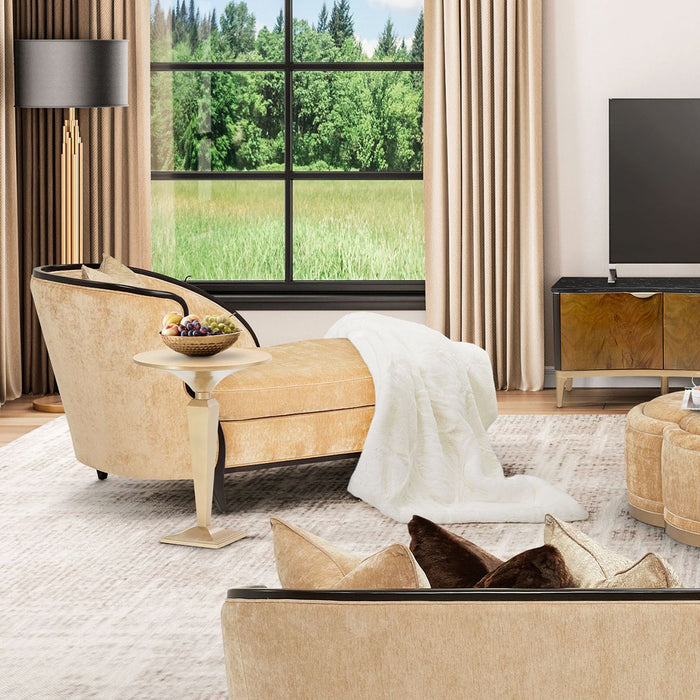 AICO Malibu Crest Chaise in Dark Espresso - Bargain Furniture (Detroit, MI)