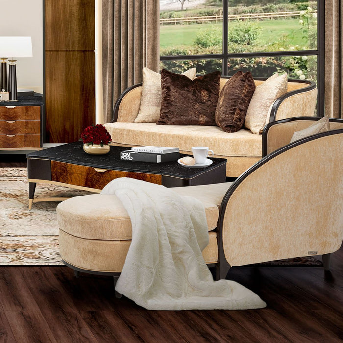 AICO Malibu Crest Chaise in Dark Espresso - Bargain Furniture (Detroit, MI)