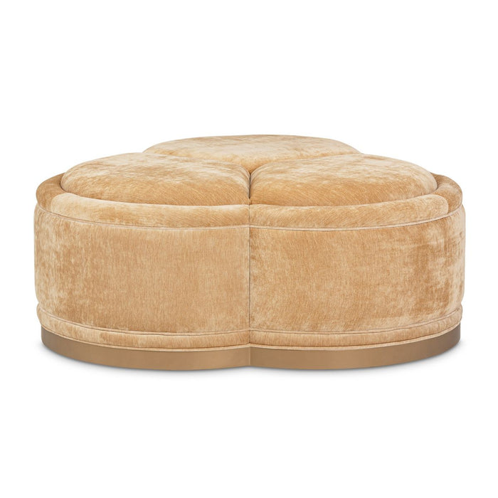 AICO Malibu Crest Clover Cocktail Ottoman in Dark Espresso - Bargain Furniture (Detroit, MI)