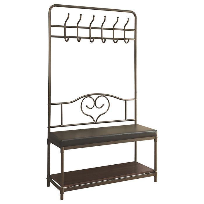 Kiefer Coat Rack with 12 Hooks Black - Bargain Furniture (Detroit, MI)