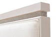AICO Glimmering Heights King Upholstered Headboard Only in Ivory - Bargain Furniture (Detroit, MI)