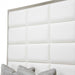 Aico State St King Metal Panel Bed in Glossy White - Bargain Furniture (Detroit, MI)