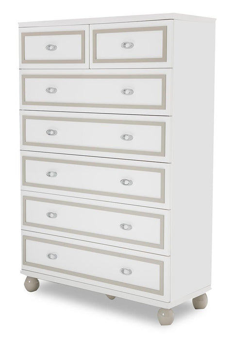 AICO Sky Tower 7 Drawer Chest in White Cloud - Bargain Furniture (Detroit, MI)