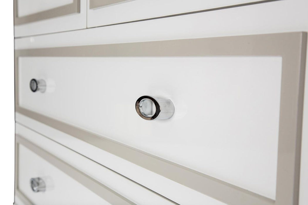 AICO Sky Tower 7 Drawer Chest in White Cloud - Bargain Furniture (Detroit, MI)