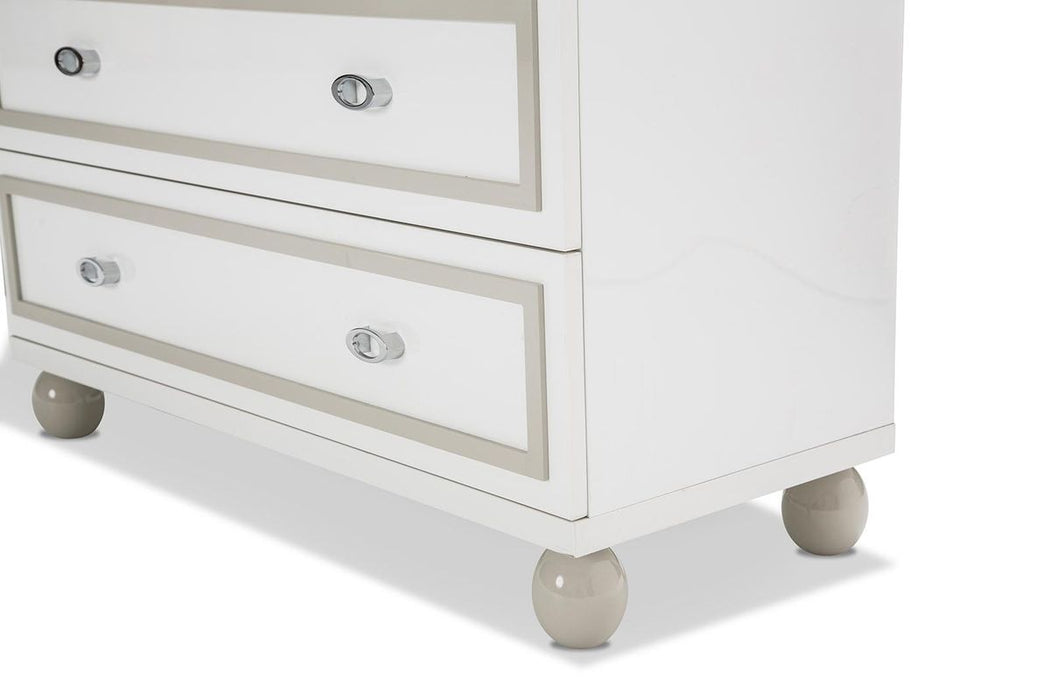 AICO Sky Tower 7 Drawer Chest in White Cloud - Bargain Furniture (Detroit, MI)