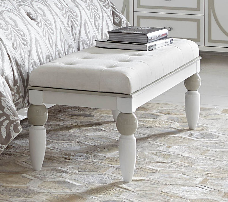 AICO Sky Tower Bedside Bench in White Cloud - Bargain Furniture (Detroit, MI)