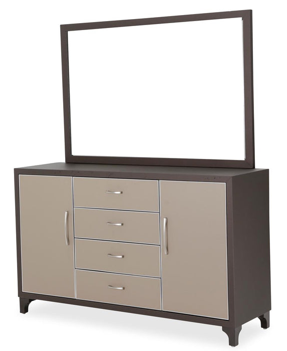 Aico 21 Cosmopolitan Mirror in Taupe/Umber - Bargain Furniture (Detroit, MI)