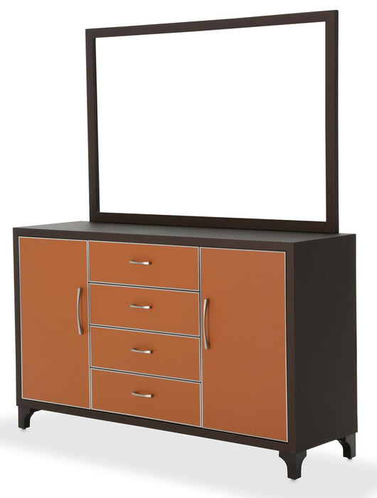 Aico 21 Cosmopolitan Mirror in Orange/Umber - Bargain Furniture (Detroit, MI)