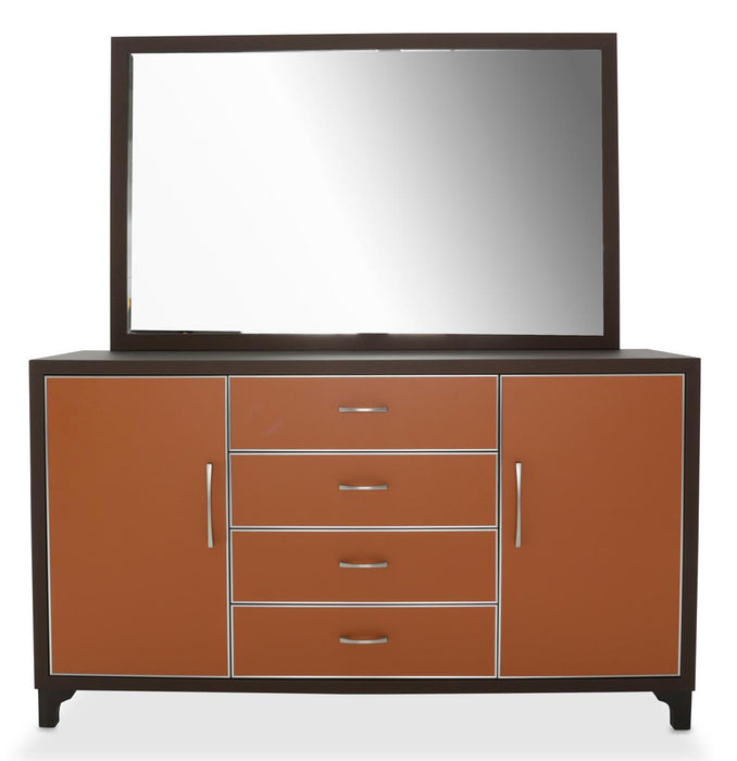 Aico 21 Cosmopolitan Mirror in Orange/Umber - Bargain Furniture (Detroit, MI)