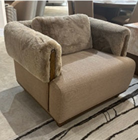 AICO Furniture Portrait Accent Chair Toffee in Sienna Brown image