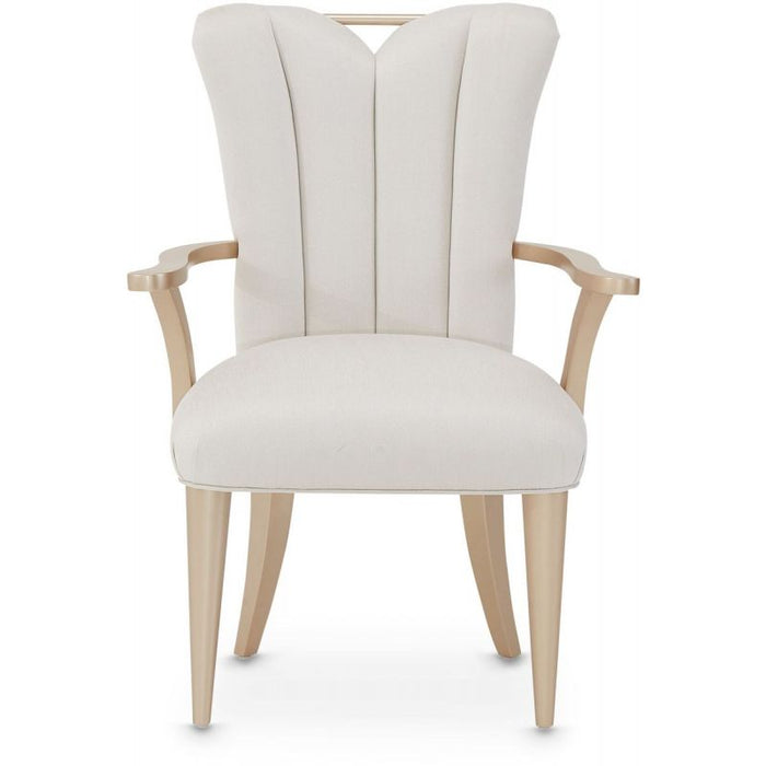 AICO La Rachelle Arm Chair in Medium Champagne (Set of 2) - Bargain Furniture (Detroit, MI)