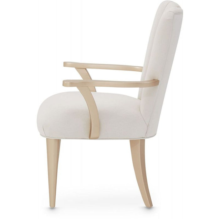 AICO La Rachelle Arm Chair in Medium Champagne (Set of 2) - Bargain Furniture (Detroit, MI)