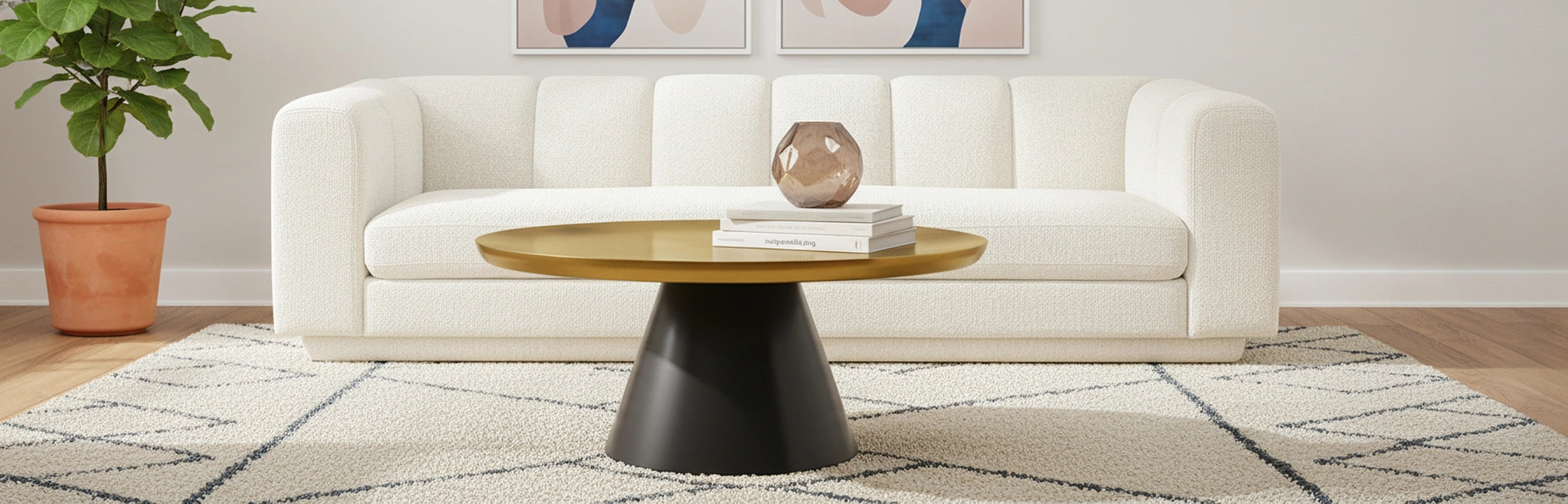 Martini Brushed Gold/Matte Black Coffee Table