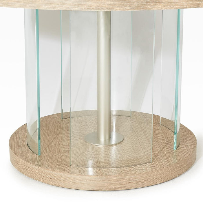 AICO Laguna Ridge Round Dining Table in Washed Oak - Bargain Furniture (Detroit, MI)