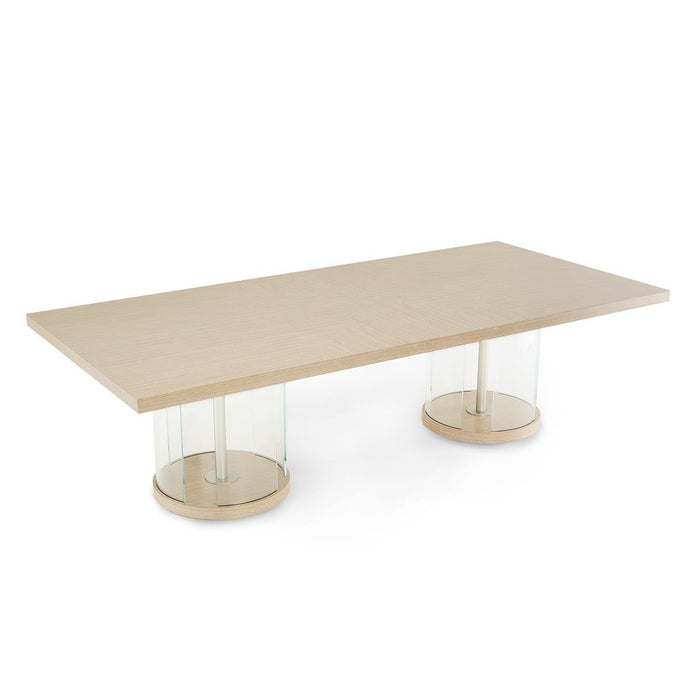 AICO Laguna Ridge Rectangular Dining Table in Washed Oak - Bargain Furniture (Detroit, MI)