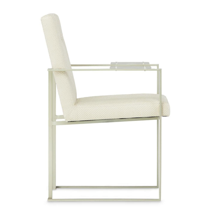 AICO Laguna Ridge Arm Chair (Set of 2) in Brushed Silver - Bargain Furniture (Detroit, MI)