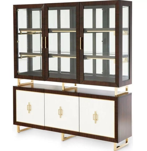 AICO Belmont Place Buffet with China Top in Espresso image