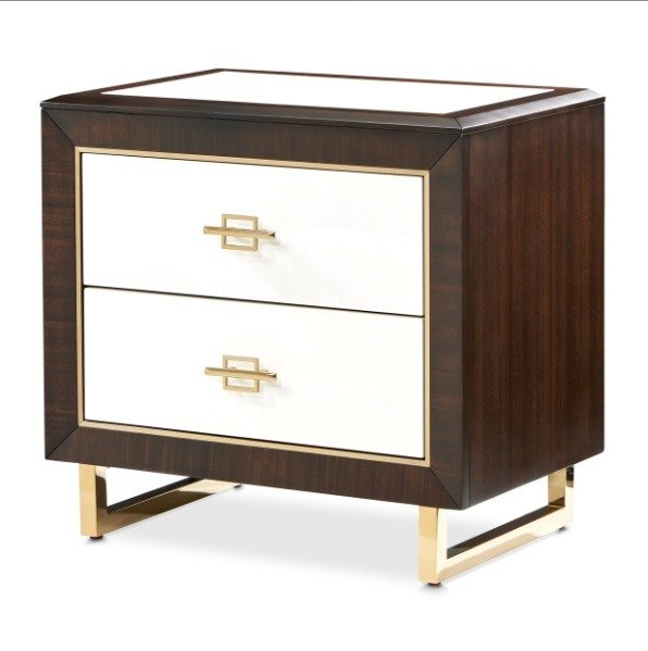 AICO Belmont Place Nightstand in Espresso - Bargain Furniture (Detroit, MI)