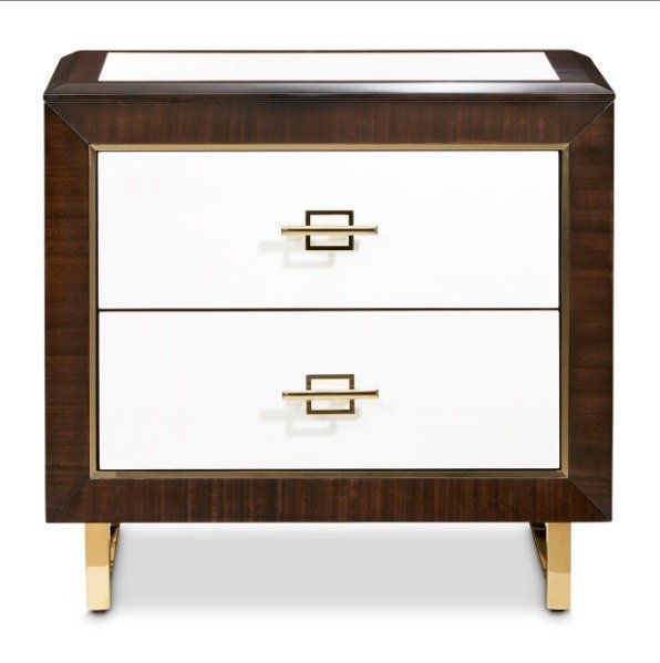 AICO Belmont Place Nightstand in Espresso - Bargain Furniture (Detroit, MI)