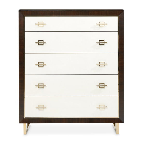 AICO Furniture Penthouse 5 Drawer Chest in Espresso - Bargain Furniture (Detroit, MI)