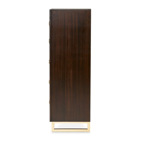 AICO Furniture Penthouse 5 Drawer Chest in Espresso - Bargain Furniture (Detroit, MI)