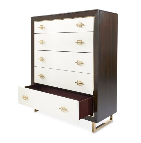 AICO Furniture Penthouse 5 Drawer Chest in Espresso - Bargain Furniture (Detroit, MI)