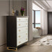 AICO Furniture Penthouse 5 Drawer Chest in Espresso - Bargain Furniture (Detroit, MI)