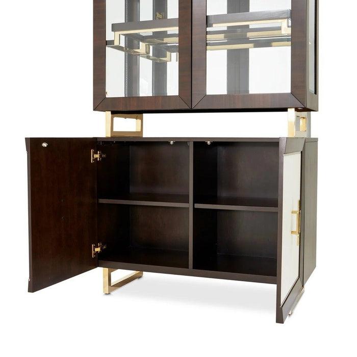 AICO Belmont Place Display Cabinet in Espresso - Bargain Furniture (Detroit, MI)