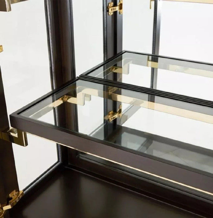 AICO Belmont Place Display Cabinet in Espresso - Bargain Furniture (Detroit, MI)