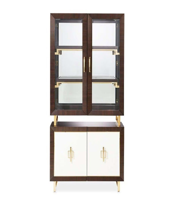 AICO Belmont Place Display Cabinet in Espresso - Bargain Furniture (Detroit, MI)