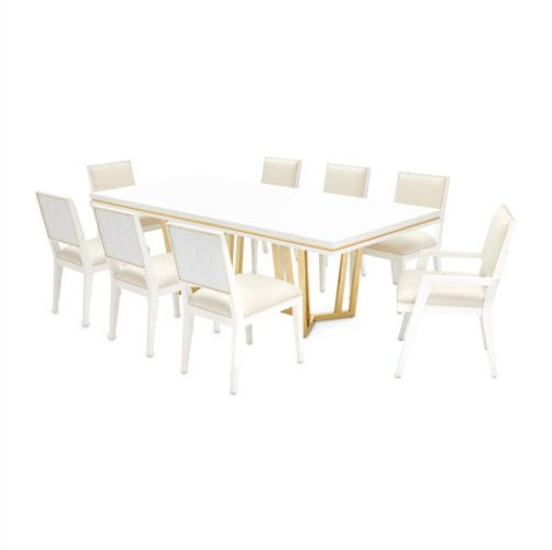 AICO Furniture Palm Gate Rectangular Dining Table in Cloud White - Bargain Furniture (Detroit, MI)
