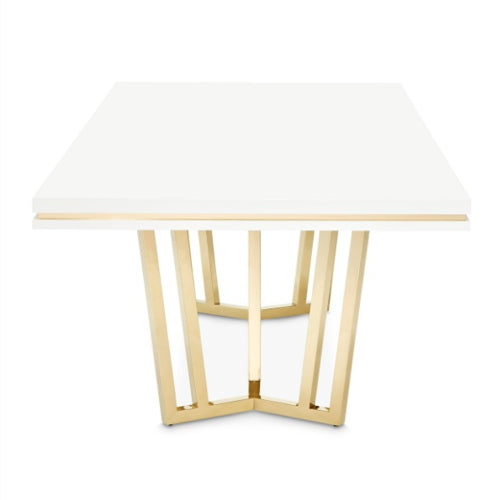 AICO Furniture Palm Gate Rectangular Dining Table in Cloud White - Bargain Furniture (Detroit, MI)