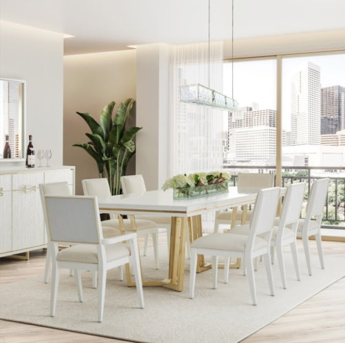 AICO Furniture Palm Gate Rectangular Dining Table in Cloud White - Bargain Furniture (Detroit, MI)