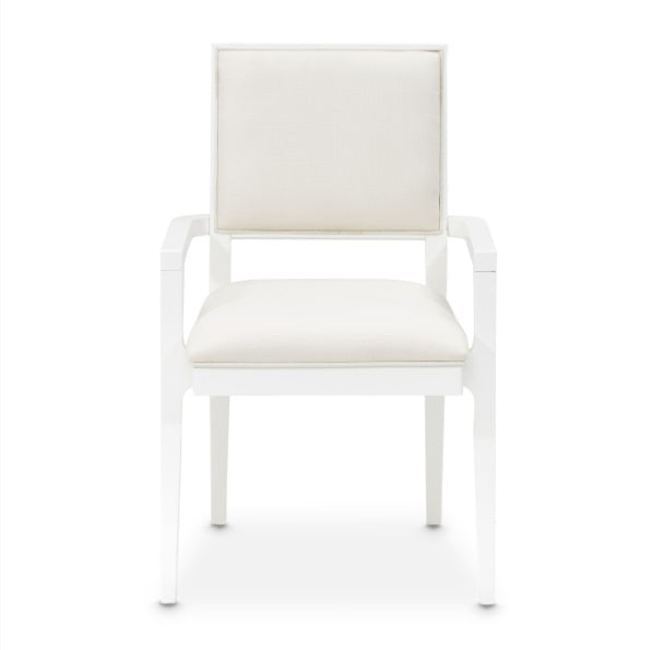 AICO Furniture Palm Gate Arm Chair (Set of 2) in Cloud White - Bargain Furniture (Detroit, MI)