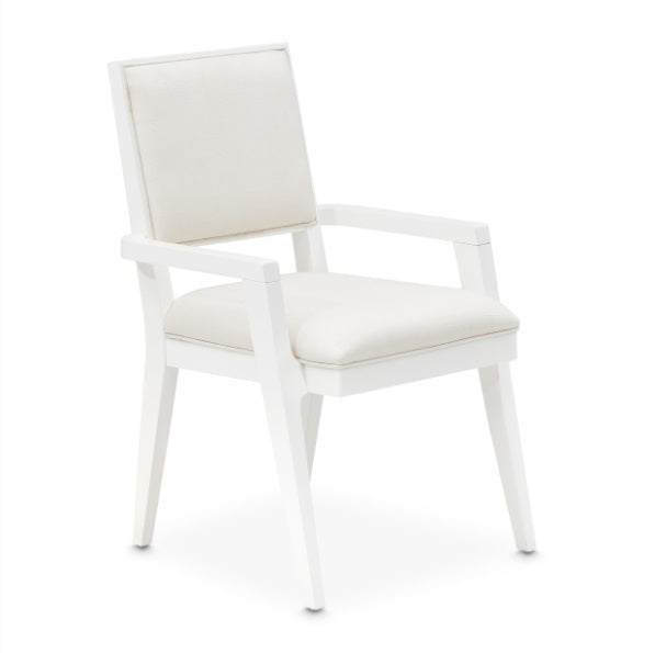 AICO Furniture Palm Gate Arm Chair (Set of 2) in Cloud White - Bargain Furniture (Detroit, MI)