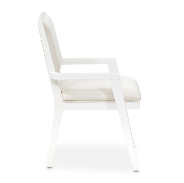 AICO Furniture Palm Gate Arm Chair (Set of 2) in Cloud White - Bargain Furniture (Detroit, MI)
